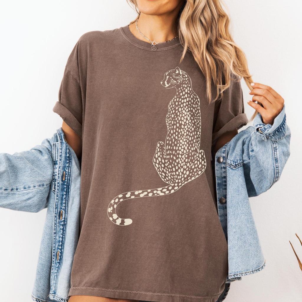 Leopard Graphic Comfort Colors Tshirt Cotton Comfortable Oversized Tee Funny Animal Harajuku Y2k Tops Streetwear Gift Clothes