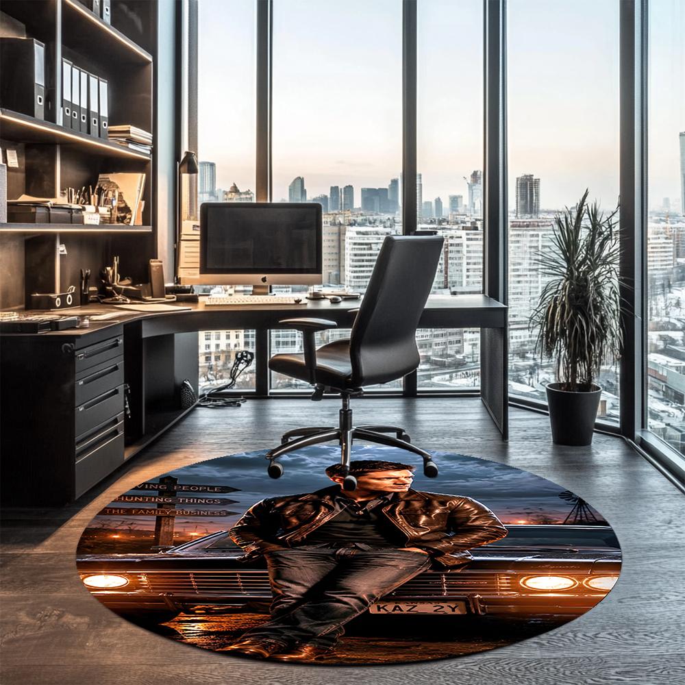 Supernatural Printed Round Rug Carpet Chair Rug Area Rug Entryway Doormats,for Office Chair Living Room Bedroom Kitchen Room.