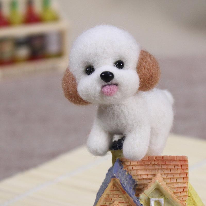 New Poke Wool Felt Handmade DIY Doll Cartoon Cute Small Animal Dogs Material Kit Plush Toys Exercise Kids Hands-on Skills
