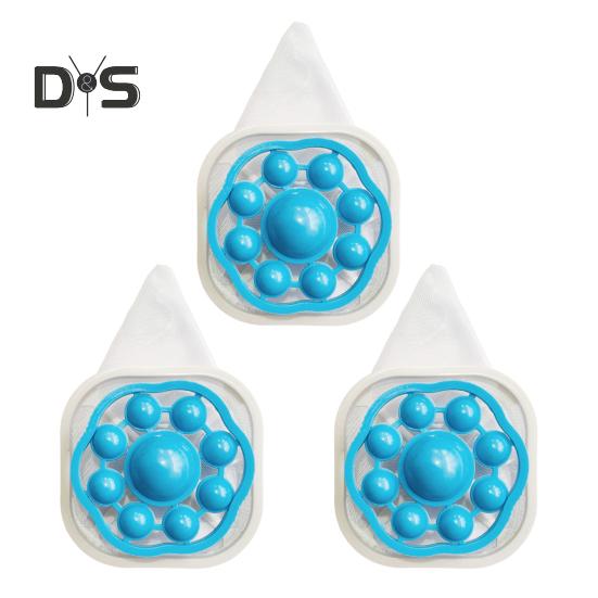 3-teiliger Haarentferner für Waschmaschinen, schwimmender Haarfilter-Netzbeutel, zur Entfernung von Wäsche, klare Abflussverstopfung, Schmutzsammler