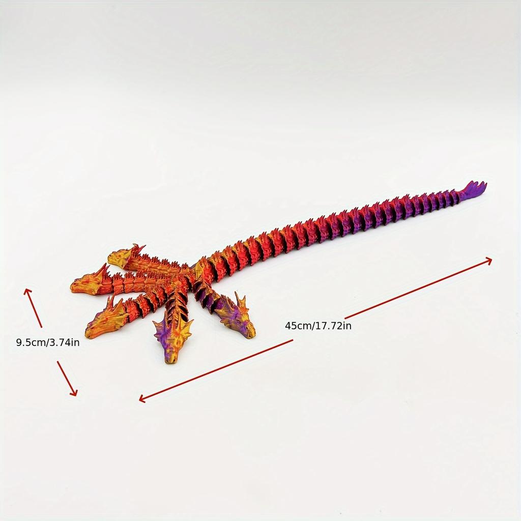 3D printed five headed dragon+three headed dragon combination statue model home decoration Easter gift creative trendy figurine