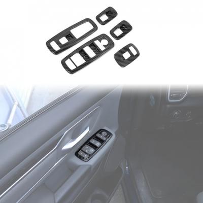 Carbon Fiber Window Lift Switch Button Panel Cover Trim  For Dodge Ram 1500 18+