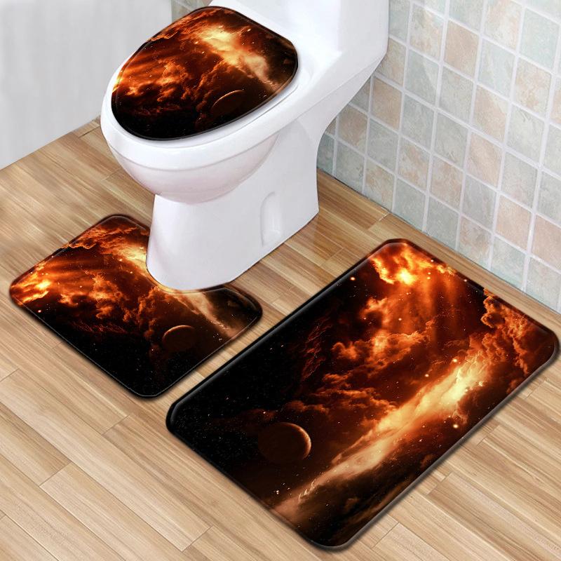 Star Bathroom Floor Mat Toilet Three-Piece Set