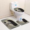 Personality Thriller Bathroom Toilet Three-Piece Floor Mat Door Mat Bathroom Carpet Now