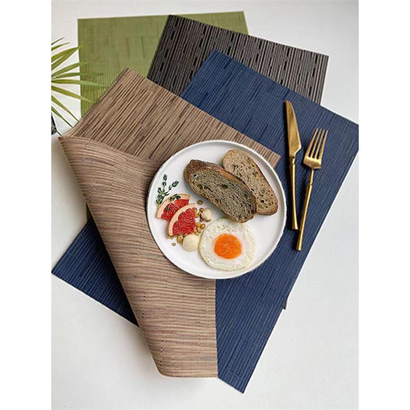 PVC-Licht Luxus Bambus Gelenke Hause Esstisch Matten Wärmedämmung Western Food Matte Anti Verbrühungen Schüssel Und Platte Matte Untersetzer
