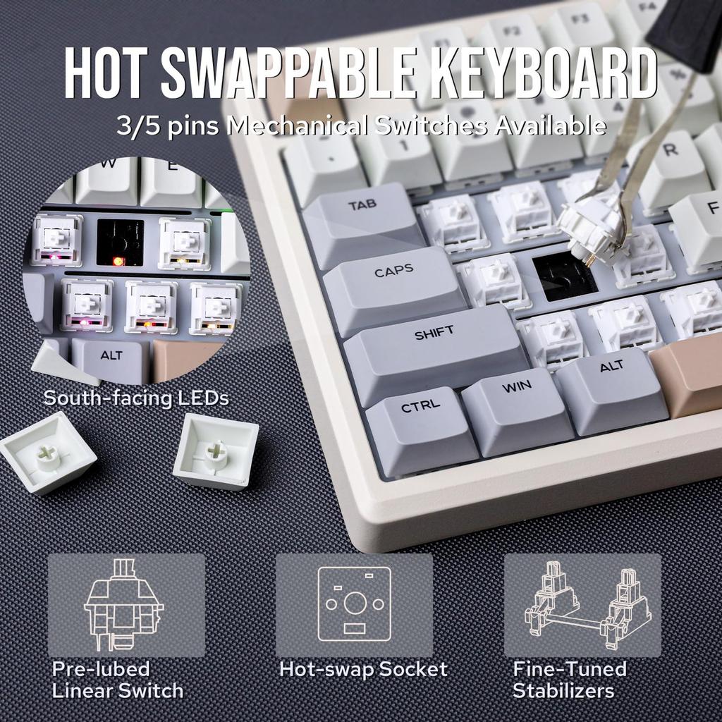 [EPOMAKER] Galaxy100 Wireless Keyboard White – Keyboard