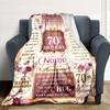 Happy 70Th Birthday In 1956 Throw Blanket Warmthful Decor For Sofa Couch Office Bed Picnics Allseason Use Playful Design Unique Gift For Family And