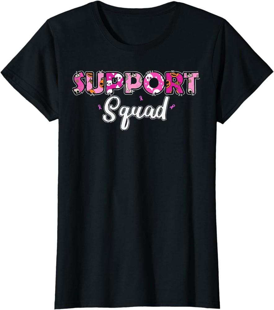 Support Squad Warrior Breast Cancer Halloween  Ladies  Crewneck T-Shirt Unisex T-Shirt S