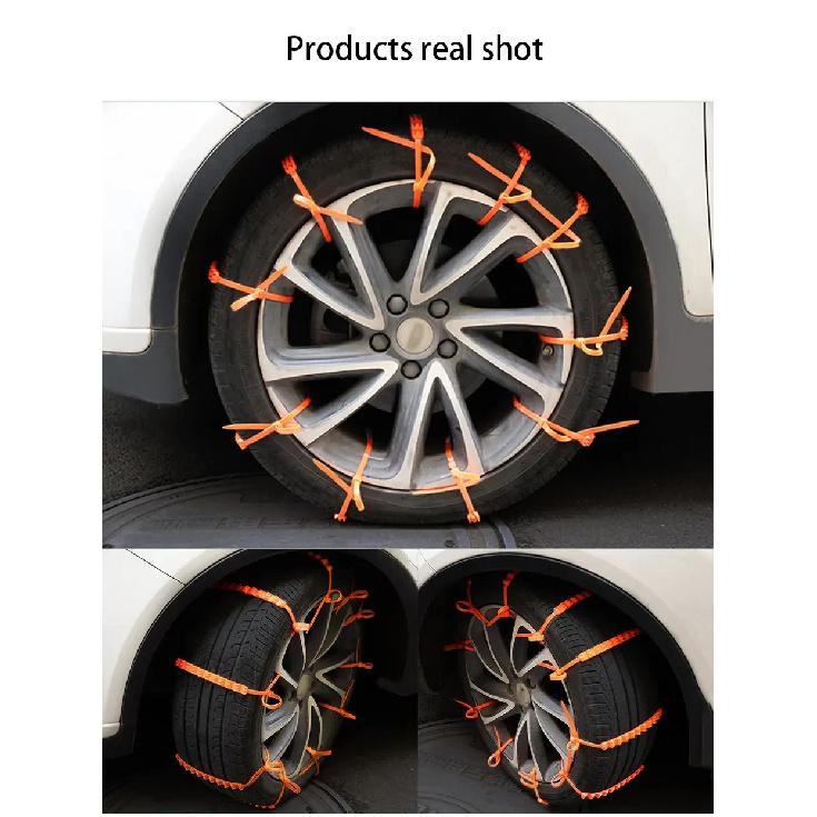 10Pcs Anti Skid Snow Chains Anti Slip Car Winter Tire Wheels Chains 2 3 Grooves for Winter Outdoor Snow Tire Emergency