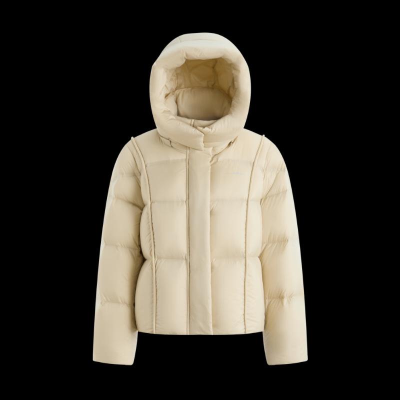 BINJORA Women's Detachable Hood Short Puffer Down Jacket