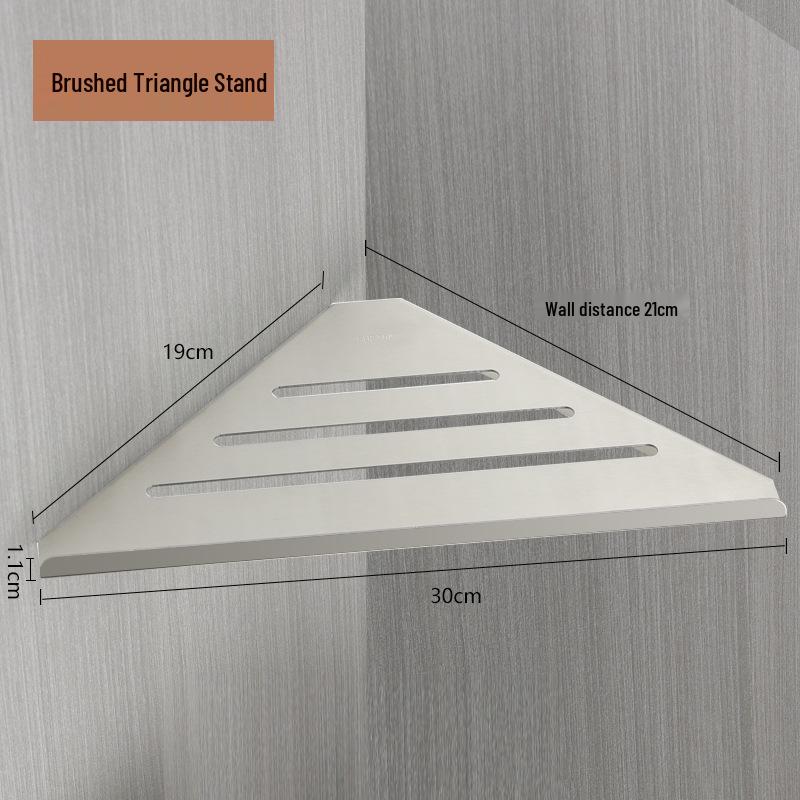 Trojúhelníková nerezová koupelnová nástěnná police