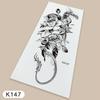 Temporary Tattoos Sketch Line Black Snake Dragon Rose Flowers Fake Tattoo Stickers Arm Sleeve Thigh Sexy Women Body Art Girls