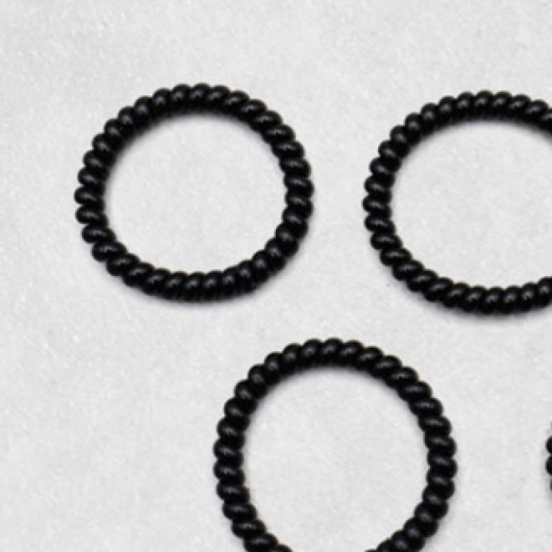 Daiso Thin Spring Rubber Bands  Black  Pack Of 5