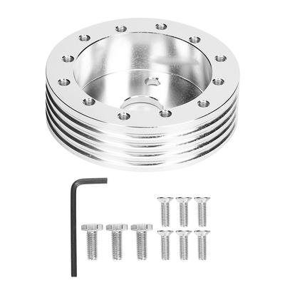 1in Aluminum Steering Wheel Hub Spacer for 5 6 Hole Wheels To 3 Hole Adapter(Silver)