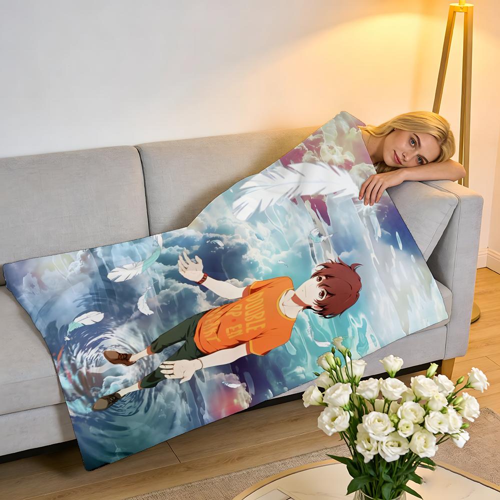 Throw High-Density Short Plush Blanket For Sofa Nap Air-Conditioned Room Soft Skin-Friendly Zankyou No Terror Anime