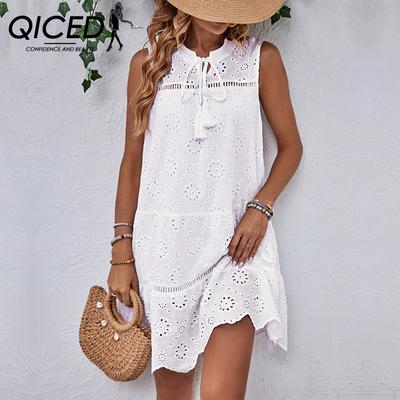 Summer Women's Fashion Holiday White Dress