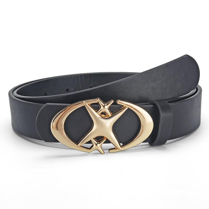 Star Buckle Gender-Neutral Belt Retro Gothic Belt Light Belt Design Sense