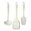 Kevnhaun Silicone Kitchen Tool 3-Piece Set Turner Ladle Spatula White Can Scoop Cleanly Without Scratching Pans Pots Heat Resistant Non-slip Excellent