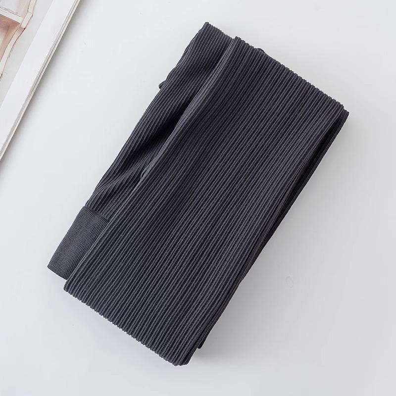 Grey See-through Cable Knit Leggings for Women - Spring & Autumn Thin Style Pantyhose That Stay Up