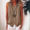 Damska koszula bez rękawów w stylu boho, zapinana na guziki, luźny top kamizelka z jednostronnym zapięciem po bokach