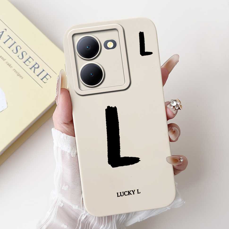 For vivo Y78 China 5G V2278A Case Fashion Design Letters A-Z Soft Silicone Cover Coque For VIVO y78 Y78 6.64" Phone Shell Fundas