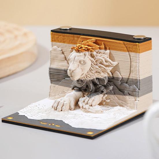 

3D Бумага Carving Art Memo Pad Блокнот для животных Динозавр Гепард Мамонт Бегемот