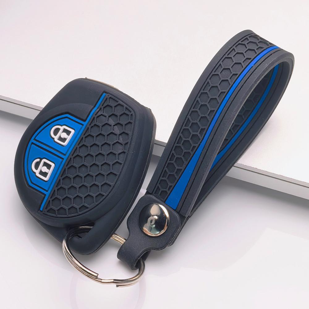Silicone Remote Key Cover for Suzuki Swift Alto Jimny SX4 Vitara Ignis Celerio Dzire with Keychain Honeycomb Texture Shockproof Key Fob Protector чёрный