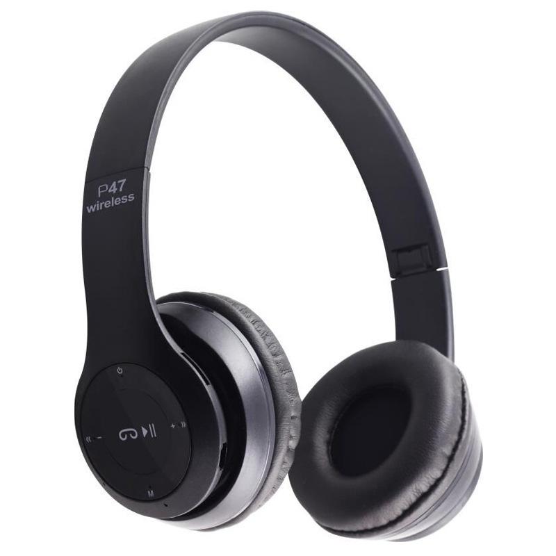 P47 Wireless Bluetooth Headphone with Microphone Foldable Headsets Bass HiFi Sound Music Stereo Earphone for Smartphones TV Game