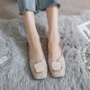 Square Toe Shoes for Women Slip-on Blue Woman Flats Trends 2025 Cotton Designer Luxury Y2k Fashion Aesthetic Casual 39 New In