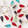 5pcs Copper Zircon Waterdrop Pendants Transparent Crystal Charms Beads with Hole for Necklace Making DIY Jewelry Findings