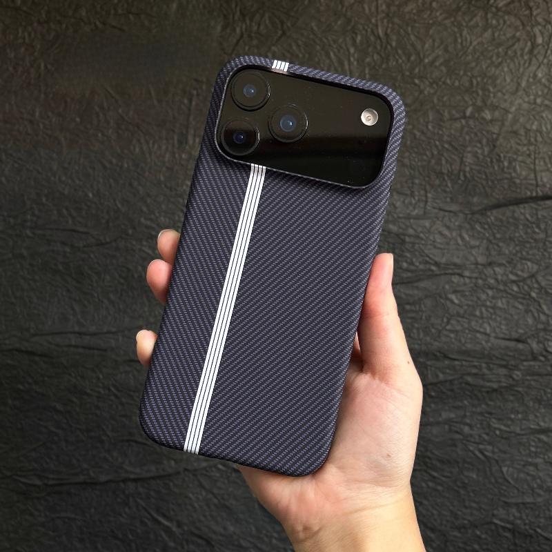 For iPhone 17 16 Pro Max Case Hard Matte Carbon Fiber Texture Anti Fingerprint Cover For iPhone 16 Plus Shell Shockproof Bumper