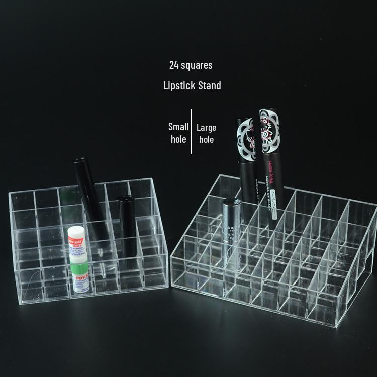 Transparent 24-Slot Lipstick Display & Storage Holder