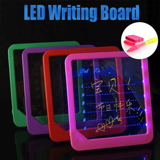 Luminous Toy Acrylic LED Writing Board Light Up Drawing Writing Special Puzzle Education Toy Glowing Toys Gifts for Kid Child A1
