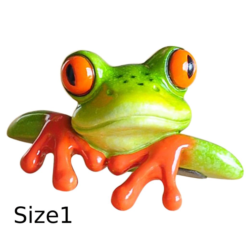 Resin Creative 3D Craft Frog Decoration Office Desk Computer Decoration Gift Home Room Display Garden Lawn Ornament