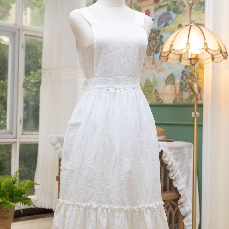 1pcs Home Kitchen Cooking Apron Long Dress Style Apron for Baking Art Nail Salon Milk Tea Coffee Shop Workwear