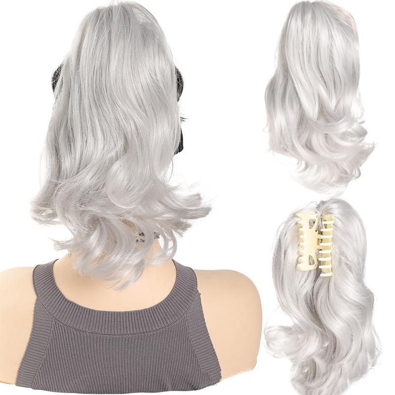 Clip per Capelli Sintetici Corti Ricci Folti Estensioni per Capelli Coda di Cavallino Piccolo Artiglio per Coda di Cavallo Capelli Finti su Clip Parrucca Ondulata per Donne