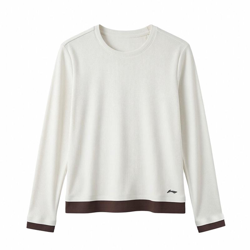 

Li Ning Серия спортивного образа жизни Color Block Мягкий Простой Универсальный Повседневный Лонгслив Футболка Женские топы ATLW068-4 S