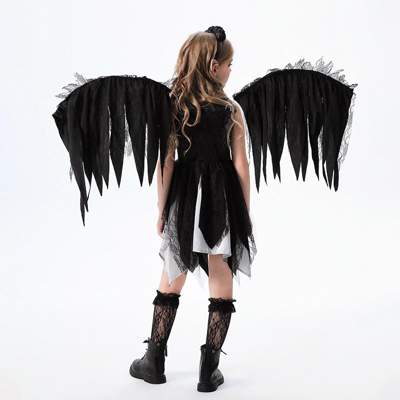 Halloween Children's Costume Black Angel Wings Dress Children's Costume Carnival Funny Animal Party Dress