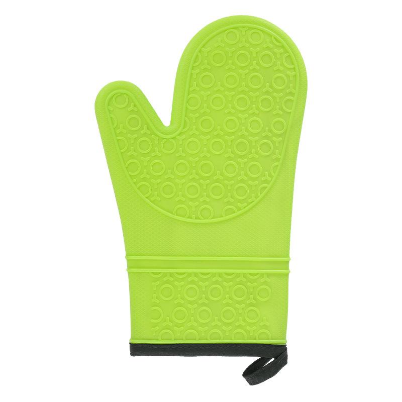 Auf Lager Doppellagiger Silikon-Küchen-Backofenhandschuh mit Baumwollkante