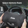 Cup Holders Car Seat Suede Memory Cotton Neck Pillow Headrest For Jeep Grand Cherokee Wrangler JK Gladiator Compass Renegade Wag