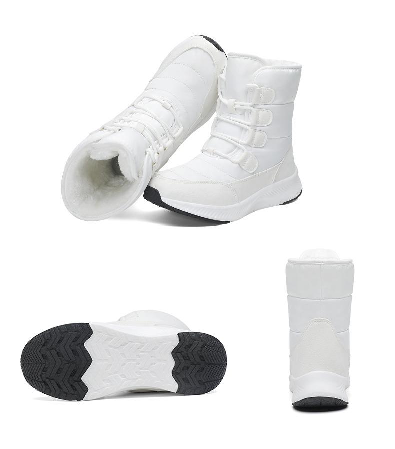 High-Top Snow Boots with Thick Soles and Lace-Up Design - Plus Velvet Insulation for Extra Warmth In Winter.