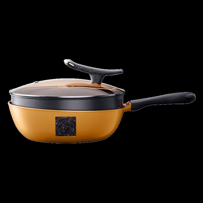 Maibale 32cm Ceramic Titanium Non-stick Wok with Steamer