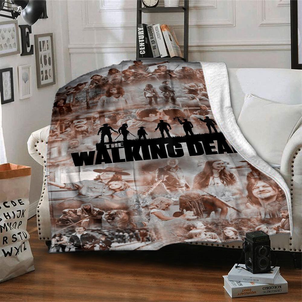 Walking Dead Print Flannel Blanket High Quality Warm Comfortable Cover for All Seasons Perfect for Gifts Home Decor