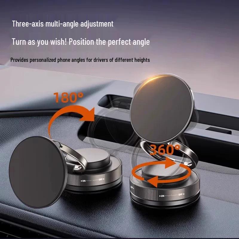 2025 Magnetic Car Phone Mount with Vacuum Suction - Center Console Navigation Holder