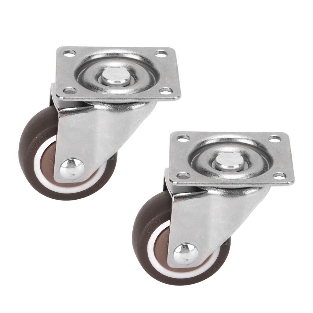 2 szt. Kółka metalowe 33 funty nośność Stojak chromowany Antypoślizgowe Odporne na zarysowania Elastyczne kółko obrotowe płytkowe