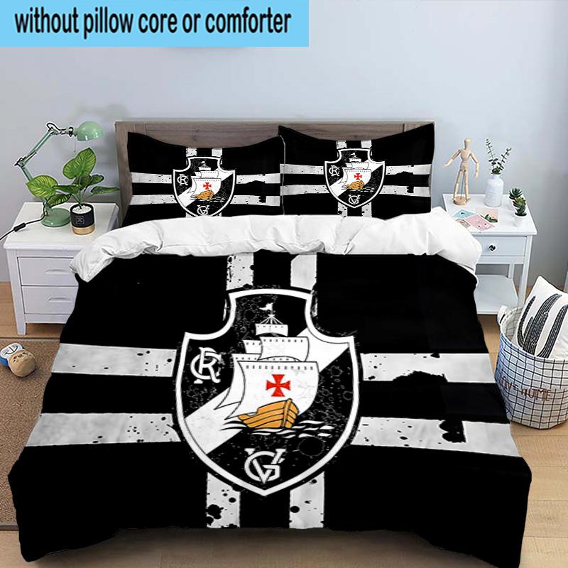 3PCS Vasco Da Gama Crest Design Printed Bedding Set, Includes A Duvet Cover and Two Pillowcases for Bedroom, Suitable for All Seasons