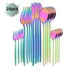 Black Gold 11Pcs Dinnerware Set Stainless Steel Dinner Knife Fruit Fork Spoon Cutlery Set Kitchen Tableware Flatware Set