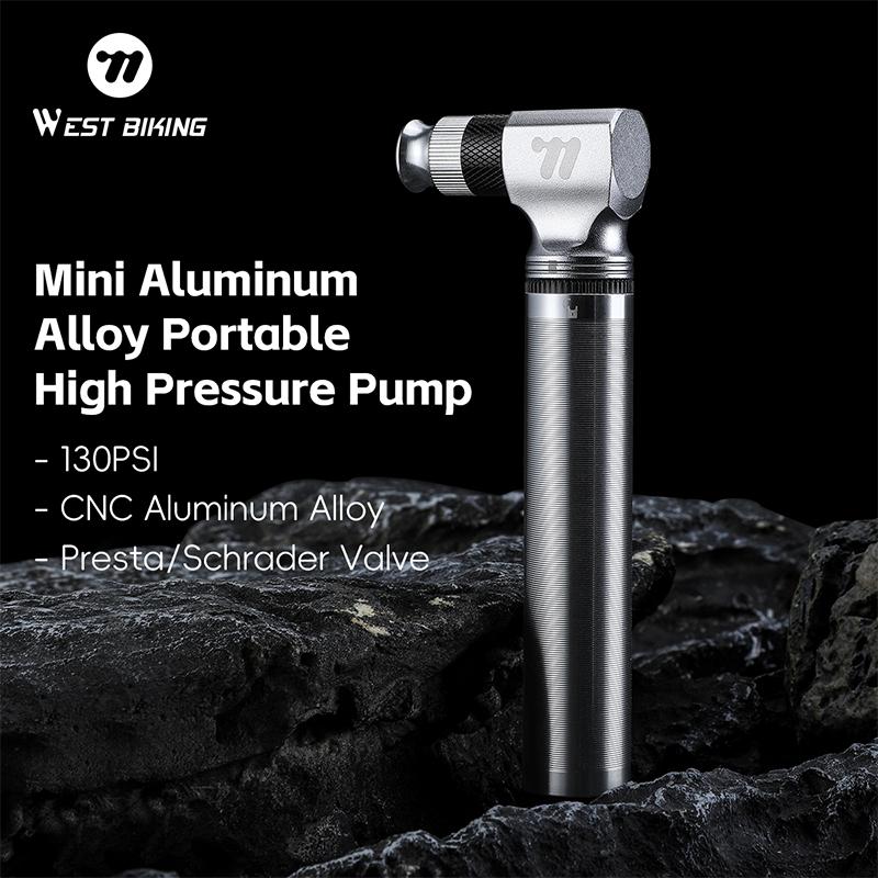 Mini Bicycle Pump 130PSI Portable Aluminum Alloy Bike Pump for Schrader/Presta Valve MTB Road Bike Accessories
