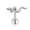 ASTM F136 G23 Titanium Snake Bee Drop Threadless Piercing Moon Cross Push In Labret Stud Flower Leaf Pin Daith Conch Earring 16G
