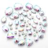Mixed 50 Rhinestones Single Claw Glass Hand Sewing Drill Claw Drill DIY Wedding Decoration Clothing Crystal Buckle Rhinestone Sew on Beads